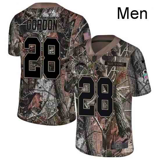 Men Nike Los Angeles Chargers 28 Melvin Gordon Limited Camo Rush Realtree NFL Jersey